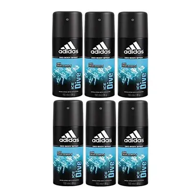 adidas Ice Dive Deodorant Body Spray for Men Long-Lasting Fresh Feeling Without Aluminium Pack o