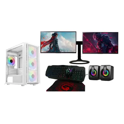 Gaming PC Luna White Dual Monitor core i5 16GB RAM 128GB +1TBGT710 2GB