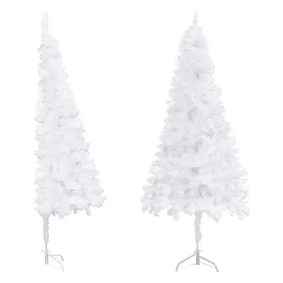 vidaXL Corner Artificial Christmas Tree White cm PVC Christmas Decoration