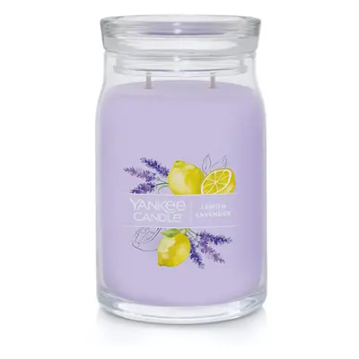 Yankee Candle Lemon Lavender Scented Signature 20oz Large Jar 2Wick Candle Over Hours of Burn Ti