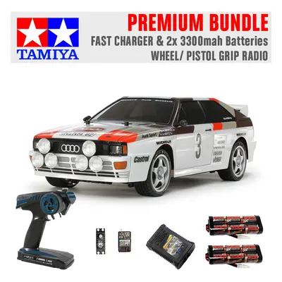 TAMIYA RC Audi Quattro A2 Rally (TT-02) 1:10 Premium Wheel Radio Bundle