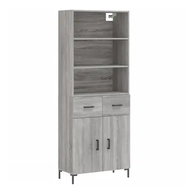 vidaXL Highboard Sideboard Cupboard Side Cabinet Grey Sonoma Engineered Wood