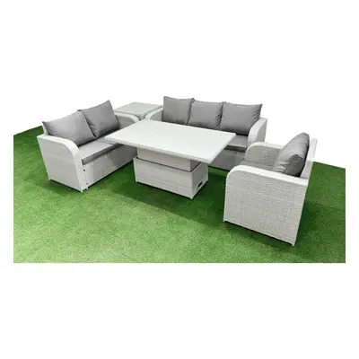 Fimous Patio PE Wicker Seater Outdoor Rattan Furniture Sofa Sets with Adjustable Lifting Dining 