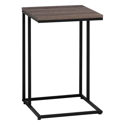 U-Shaped Side Table Taupe Wood with Black TROY