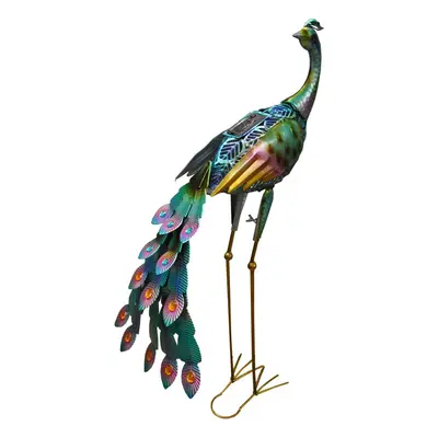 Tall Peacock Solar Light Garden Ornament