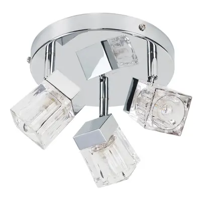 Ritz Ice Cube Way Silver Bathroom Ceiling Bar Spotlight