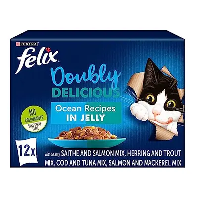 Doubly Delicious Ocean Recipes Cat Food 12x100g, Pack of