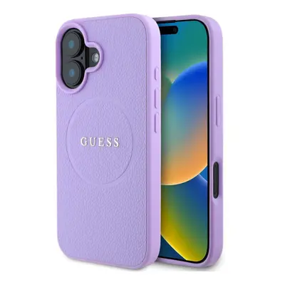 Guess PU Grained Classic Logo Case with MagSafe for iPhone 6.1" Purple - GUHMP16SPGHSMMU