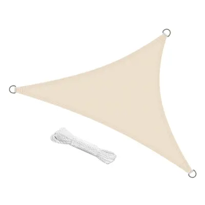 swift Sun Shade Sail 3x3x3 Meter Triangle HDPE for Garden, Cream