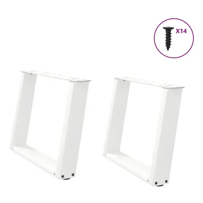 (white, x (42-43) cm) vidaXL Console Table Legs U-Shaped Desk Legs Metal Bar Stand DIY pcs Steel