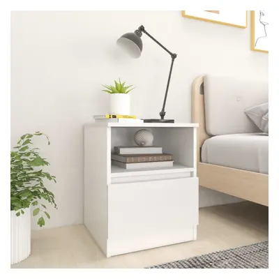 vidaXL Bed Cabinet White Chipboard Bedside Table Nightstand Furniture Home