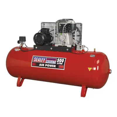 Sealey 500L Belt Drive Air Compressor with Cast Cylinders 7.5hp 3ph 2-Stage SAC55075B