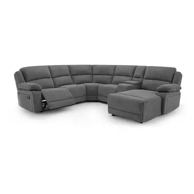 (Dark Grey, Seater) DUBLIN AND SEATER FABRIC CORNER RECLINER SOFA