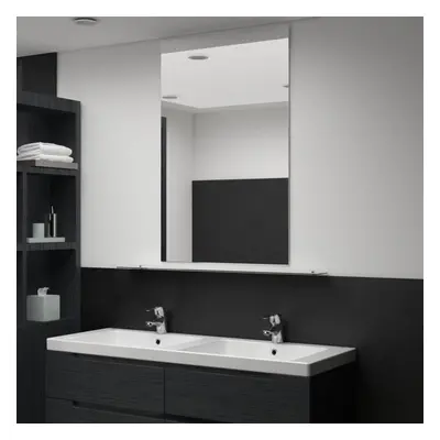 vidaXL Wall Mirror with Shelf 100x60cm Tempered Glass Bathroom Decoration