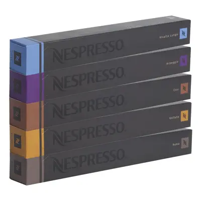 50 NESPRESSO COFFEE CAPSULES (10 x VOLLUTO, x ROMA, x COSI, x VIVALTO LUNGO, x ARPEGGIO)