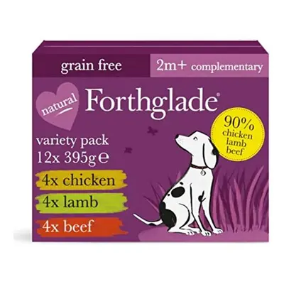 Forthglade Complementary Natural Wet Dog Food - Grain Free & Vegetables Just Variety Pack (12 x 