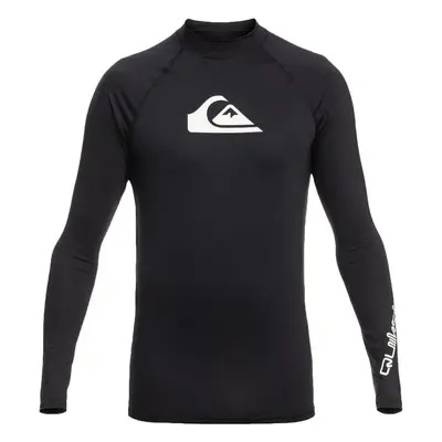 (M, Black) Quiksilver Mens All Time Long Sleeve UPF Rash Guard Vest T-Shirt Top - Black