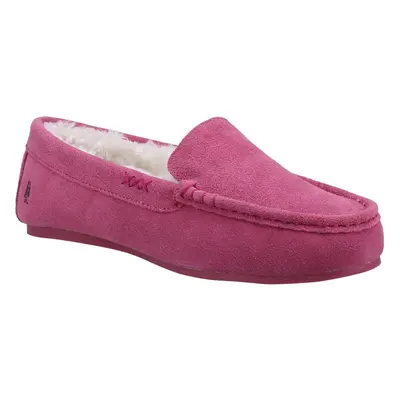 (Pink, (Adults')) Hush Puppies Annie Mocassin Suede Women's Pink Slippers