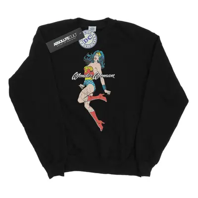 (XL, Black) DC Comics Mens Wonder Woman Jump Sweatshirt