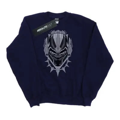 (S, Navy Blue) Marvel Womens/Ladies Black Panther Head Sweatshirt