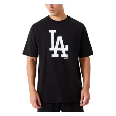 (M, Black) New Era Los Angeles Dodgers League Essentials Oversized T-Shirt Top Tee - Black