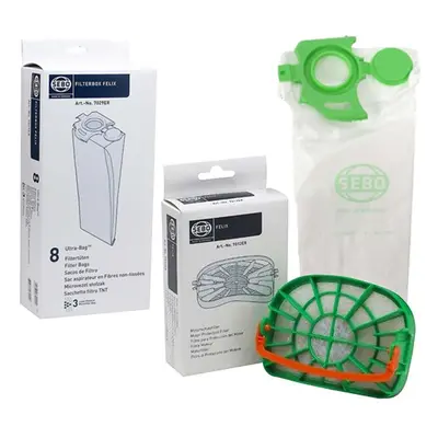 Sebo Felix & Dart 2 Genuine Vacuum Cleaner Bags & Motor Filter Set