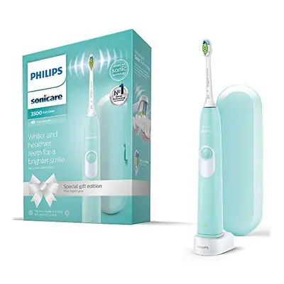 Philips Sonicare DailyClean Electric Toothbrush, Mint Green, with Travel Case and Optimal White 