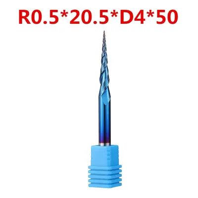 (R0.5*20.5*D4*50) NACO-blue R0.25/ R0.5/ R0.75/ R1.0 *20.5*D4*50 Flutes Ball Nose Milling Cutter