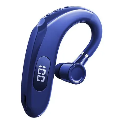 (Blue) Business Wireless Bluetooth Headset With Digital Display Earpiece Sports Ear Hook Headset