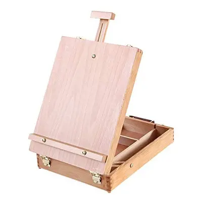 TTAototech Table Easel Box, Wooden Table Box Easel with Storage Table Easel Stand Adjustable Des