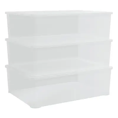 (54 x x cm, pcs) vidaXL Plastic Storage Boxes with Lid Nestable Storage Box Stackable Organiser