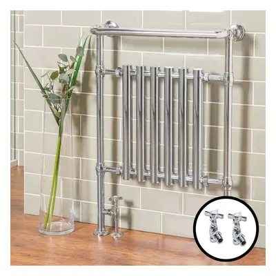 Geneva Traditional x 659mm Chrome Heated Towel Rail Radiator with Valves