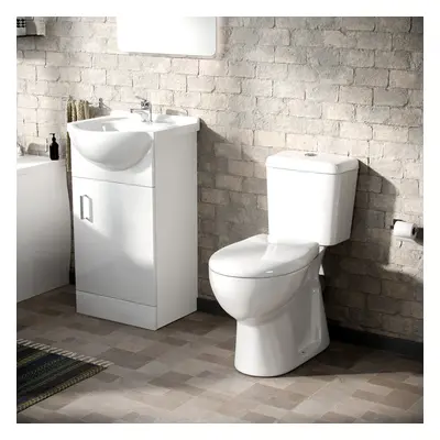 Nes Home Nanuya Suite Set of 450mm White Basin Vanity and Close Coupled Toilet