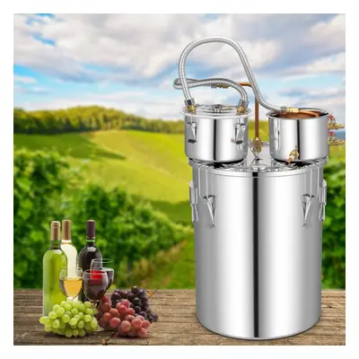 Alcohol Oil Distiller 38L Pots Stainless Steel Beer Boiler w/Thermometer