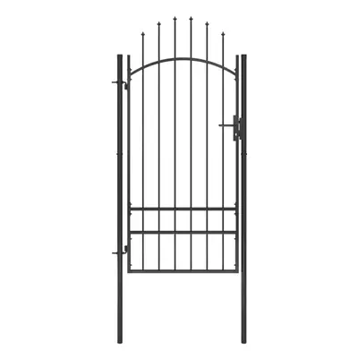 vidaXL Garden Gate Steel 1x2.5m Black Garden Barrier Patio Fencing Panel Wall