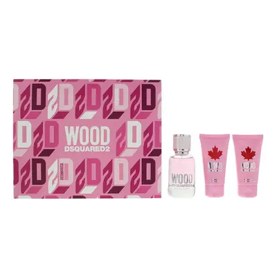 Dsquared2 Wood Gift Set: 50ml EDT Spray + Shower Gel 50ml + Body Lotion 50ml