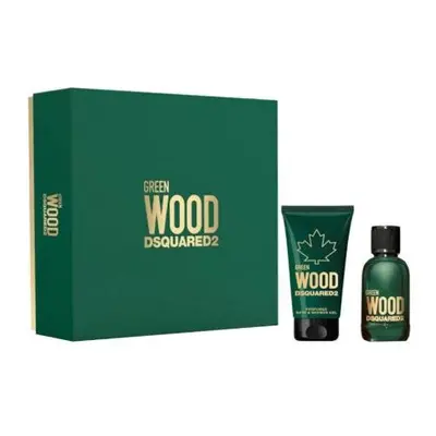 Dsquared Green Wood Pcs Set For Men: 3.4 Eau De Toilette + Oz Shower Gel