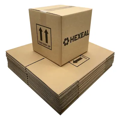 Hexeal 28.8cm x 28.8cm x 20cm Medium Cardboard Box, Pack | Packaging Box, Storage Box, Extra Str