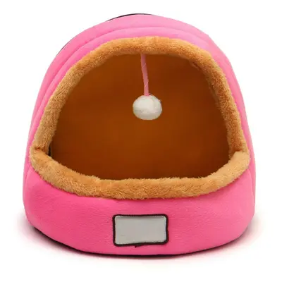 (Pink) Foldable Kennel Dog Bed For Dogs Cats Animals Pet House Tent All Seasons Washable Cushion