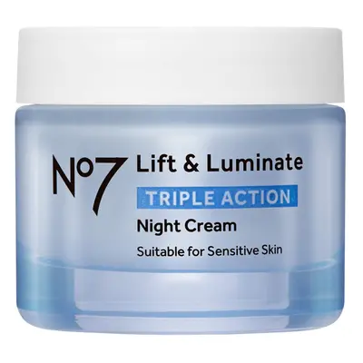 No7 Lift & Luminate Triple Action Night Cream - Anti Wrinkle Collagen Peptide Brightening Cream 