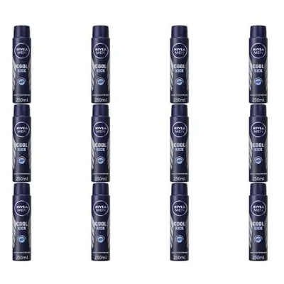 Nivea Men Cool Kick Anti-Perspirant Deodorant Spray, 250ml (Pack of 12)