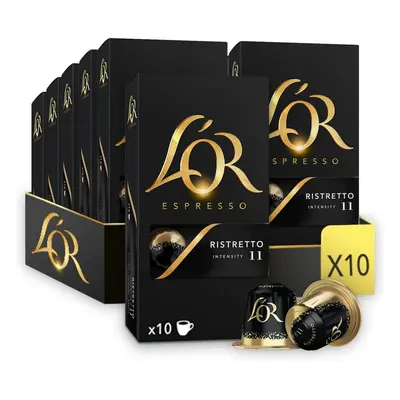 L'OR Espresso Ristretto Coffee Pods x10 Intensity (Pack of 10, Total Capsules)