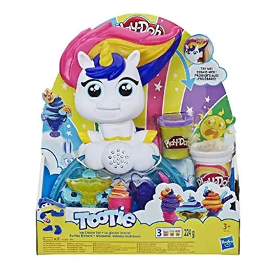 Play-Doh Tootie The Unicorn Ice Cream Set with Non-Toxic Colors Featuring Color Swirl Compound