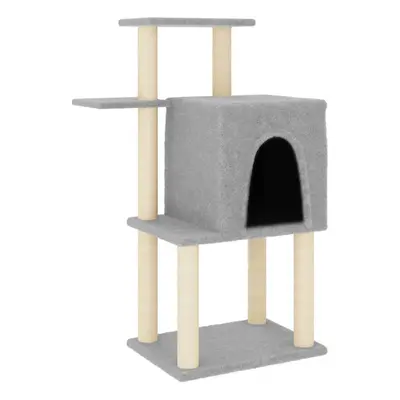 (light grey) vidaXL Cat Tree with Sisal Scratching Posts Pet Cat Scratch Tower Light Grey