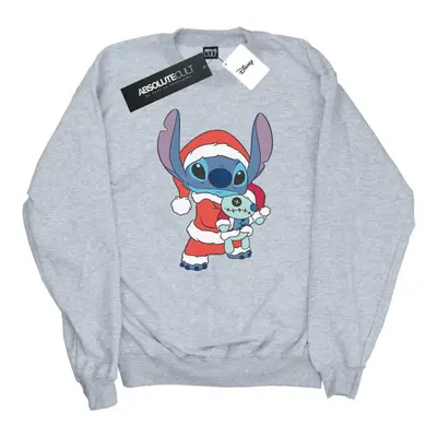 (M, Sports Grey) Disney Womens/Ladies Lilo And Stitch Stitch Christmas Sweatshirt