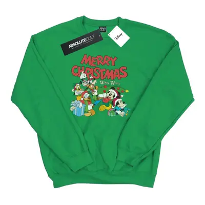 (M, Irish Green) Disney Mens Mickey And Friends Winter Wishes Sweatshirt