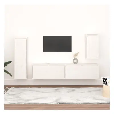 vidaXL TV Cabinets pcs White Solid Wood Pine