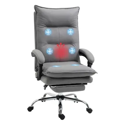 Vinsetto Microfibre Vibration Massage Office Chair with Heat, Footrest, Grey