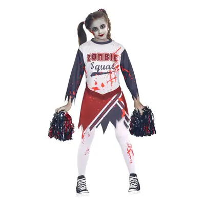 (9-10 Years, Zombie Set) Girls Zombie Squad Print Halloween Top & Skirt Set