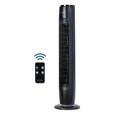 (Black) LIVIVO 32" Tower Fan with Timer and Remote Control